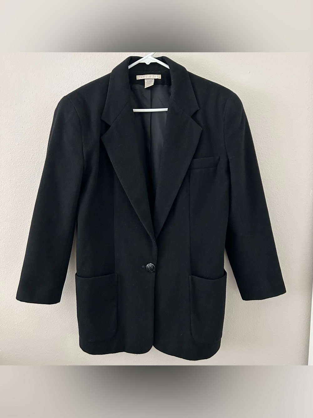 Vintage The Limited Wool Cashmere Black Single Button Blazer Jacket Womens M
